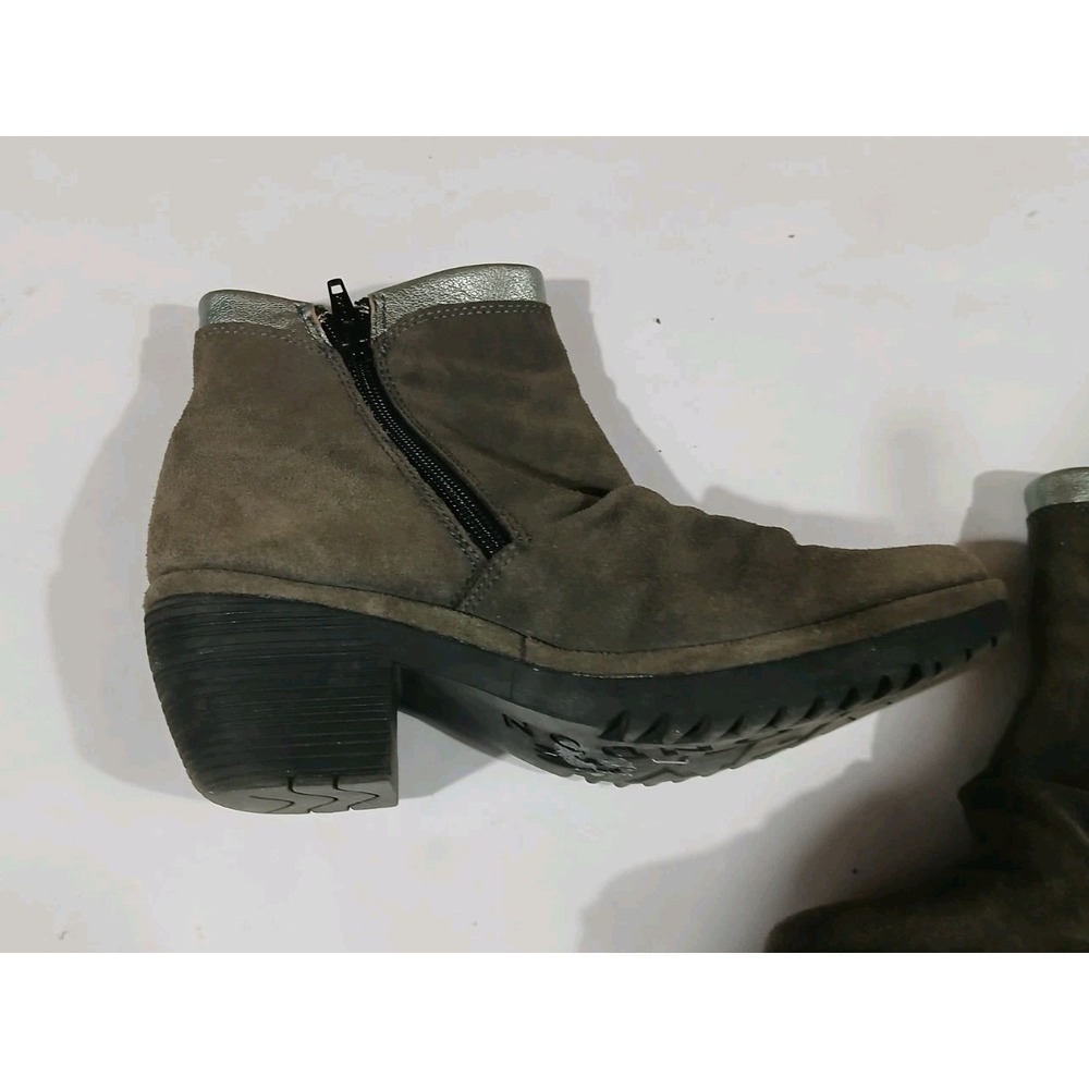 Fly London Wynn Block Heel Ankle Boots Booties Size 38 7.5 8 Brown Suede Zip - Picture 6 of 10